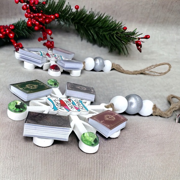 Crazy Book Lady Christmas Ornament: A Whimsical Tribute to Book Lovers! Handmade - Picture 11 of 16